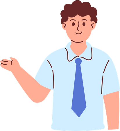 Male teacher peeking  Illustration