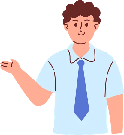 Male teacher peeking  Illustration