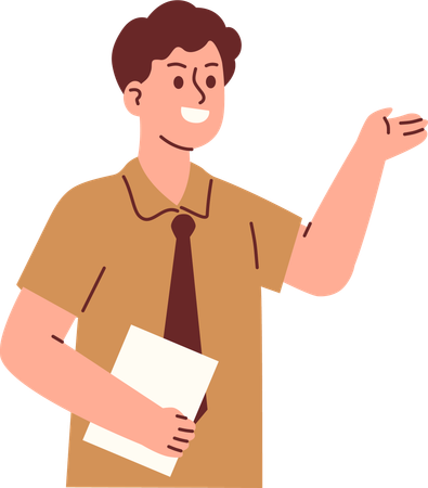 Male teacher presenting  Illustration