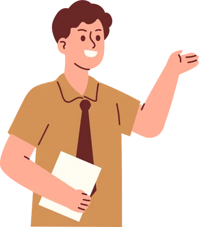 Male teacher presenting  Illustration
