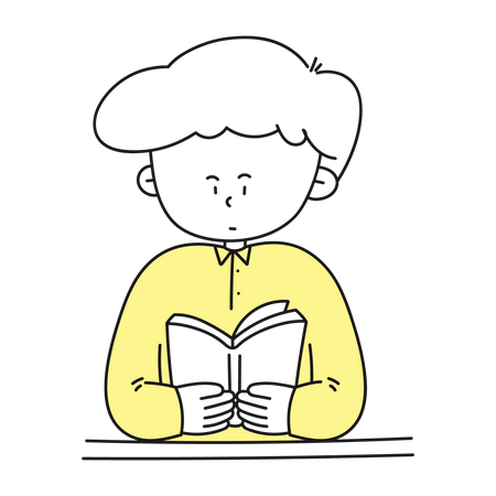 Male teacher reading book  Illustration