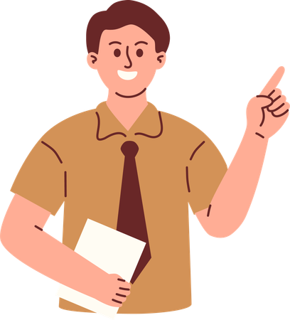 Male teacher showing  Illustration