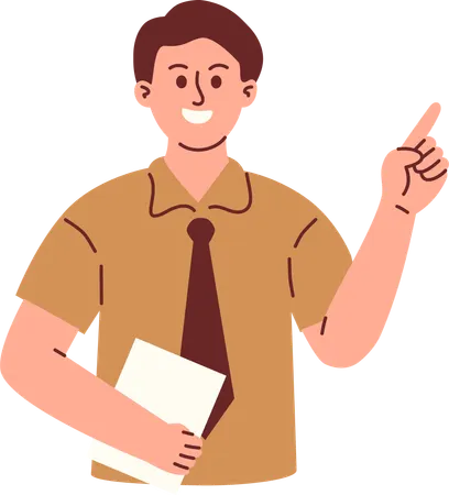 Male teacher showing  Illustration