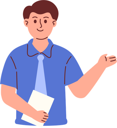 Male teacher showing  Illustration