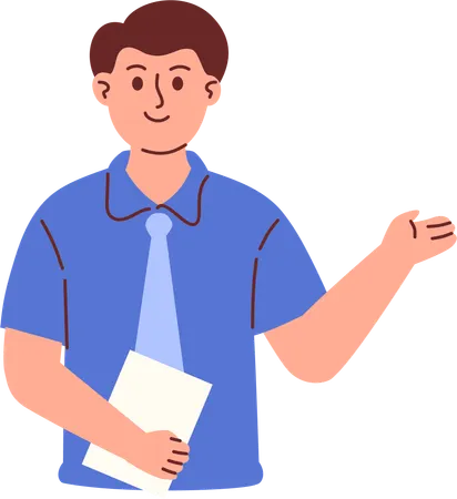 Male teacher showing  Illustration