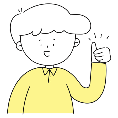 Male teacher showing thumbs up  Illustration