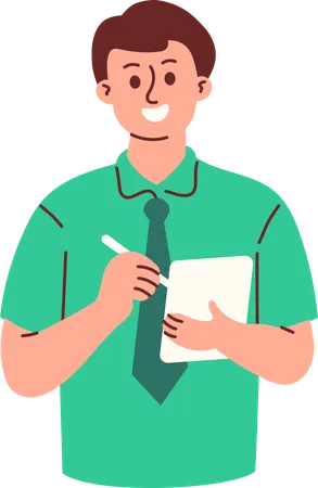 Male teacher taking notes  Illustration