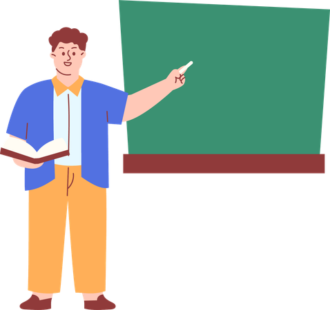 Male Teacher Teach at Class  Illustration