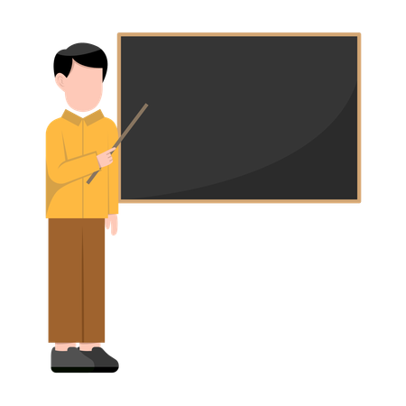 Male Teacher Teaching in Class  Illustration