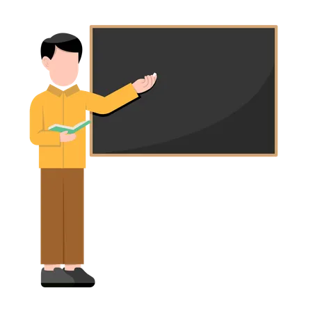 Male Teacher Teaching in Class  Illustration