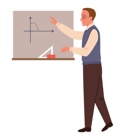 Male Teacher teaching math  Illustration