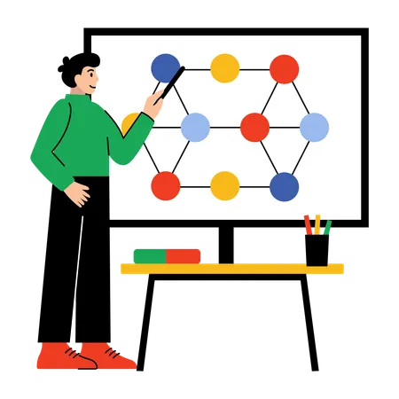 Male teacher teaching maths in lecture  Illustration