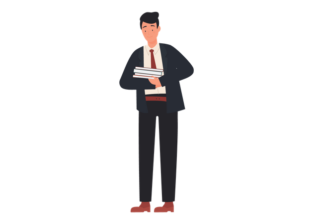 Male teacher with books  Illustration