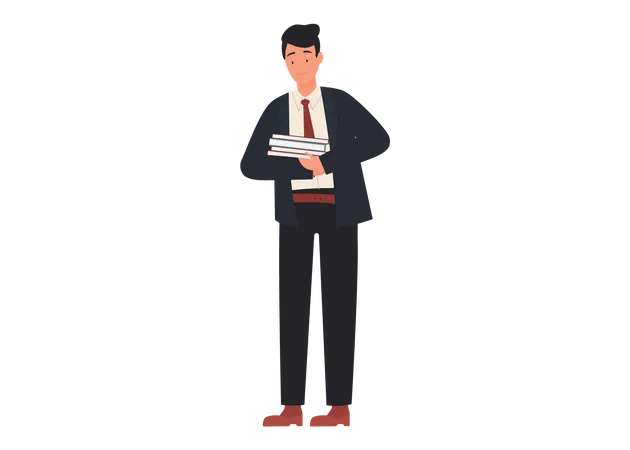 Male teacher with books  Illustration