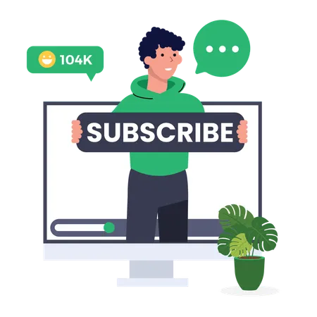 Male telling for subscribe  Illustration