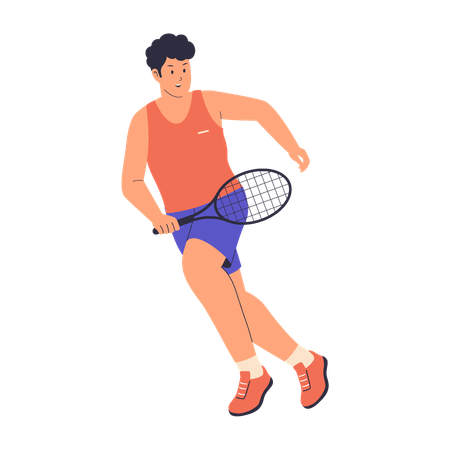 Male tennis player  Illustration