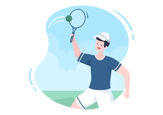 Male tennis player  Illustration