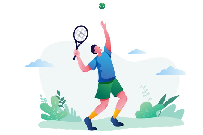 Male Tennis Player  Illustration