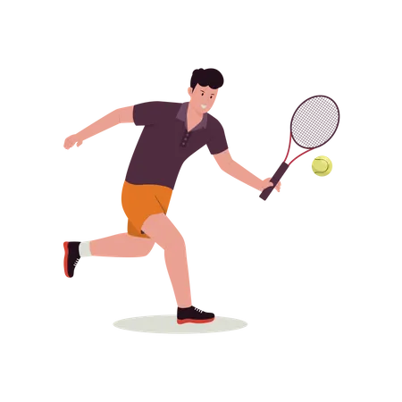 Male Tennis player playing  Illustration