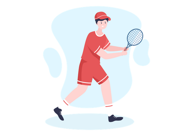 Male Tennis player playing tennis  Illustration