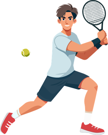 Male tennis player scoring a point  Illustration
