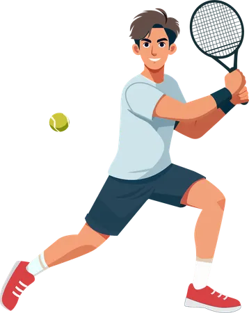 Male tennis player scoring a point  Illustration