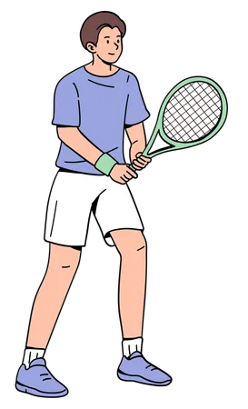 Male Tennis Players  Illustration