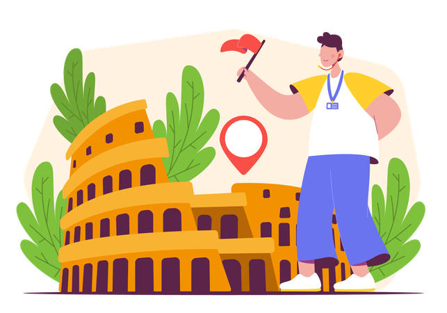 Male Tourist Guide  Illustration