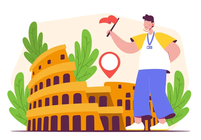 Male Tourist Guide  Illustration