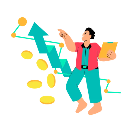 Male Trading in Cryptocurrency  Illustration