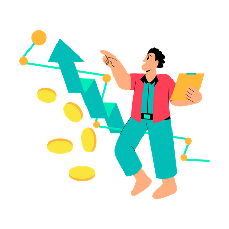 Male Trading in Cryptocurrency  Illustration