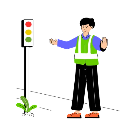 Male Traffic Police  Illustration