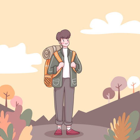 Male traveler  Illustration