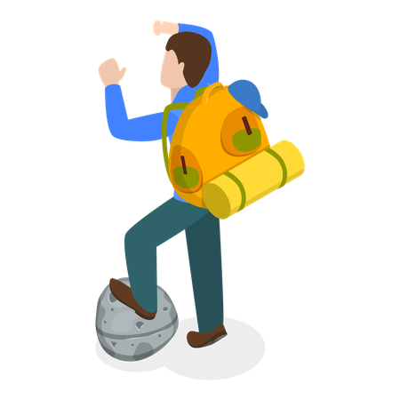 Male traveler with tourist bag  Illustration