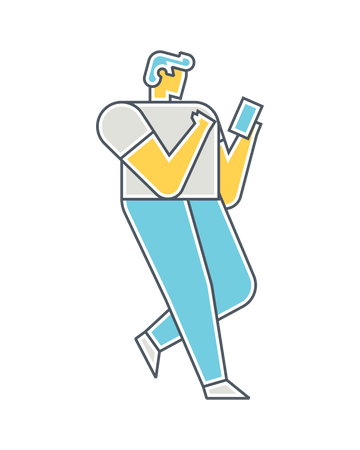 Male using mobile  Illustration