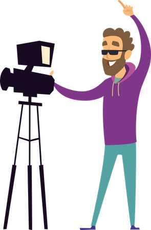 Male videographer Illustration