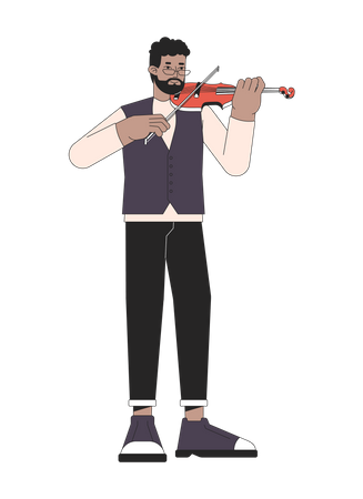 Male violin player  Illustration