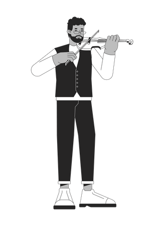 Male violin player  イラスト