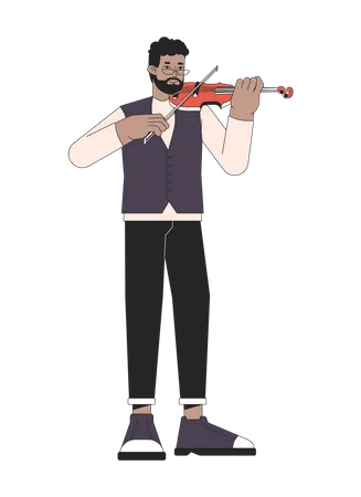 Male violin player  Illustration