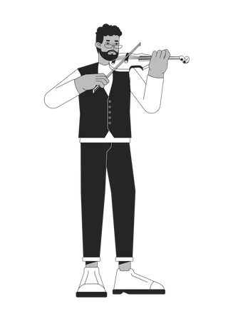 Male violin player  Illustration