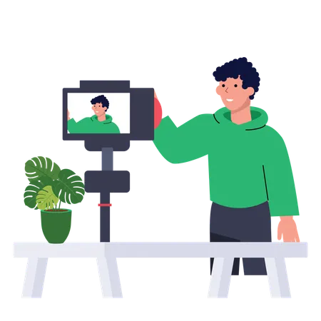 Male vlogger  Illustration