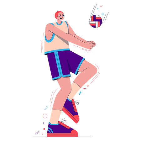 Male Volleyball Illustration
