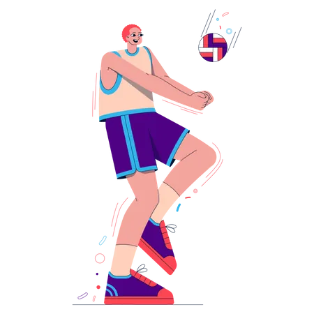 Male Volleyball  Illustration