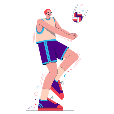 Male Volleyball  Illustration