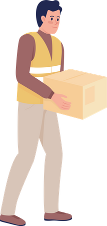 Male volunteer with parcel Illustration
