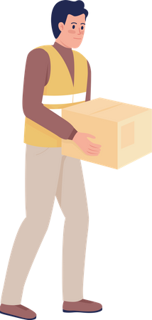 Male volunteer with parcel  Illustration