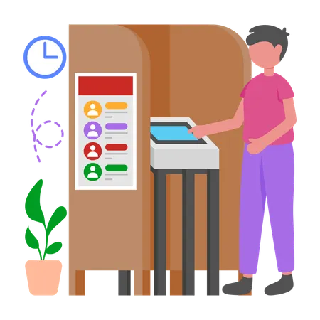 Male Voting in ballot box  Illustration
