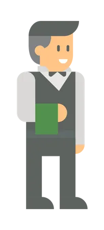 Male waiter  Illustration
