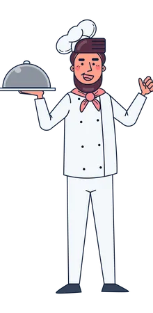 Male waiter  Illustration