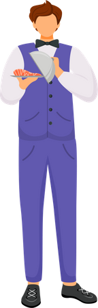 Male waiter  Illustration